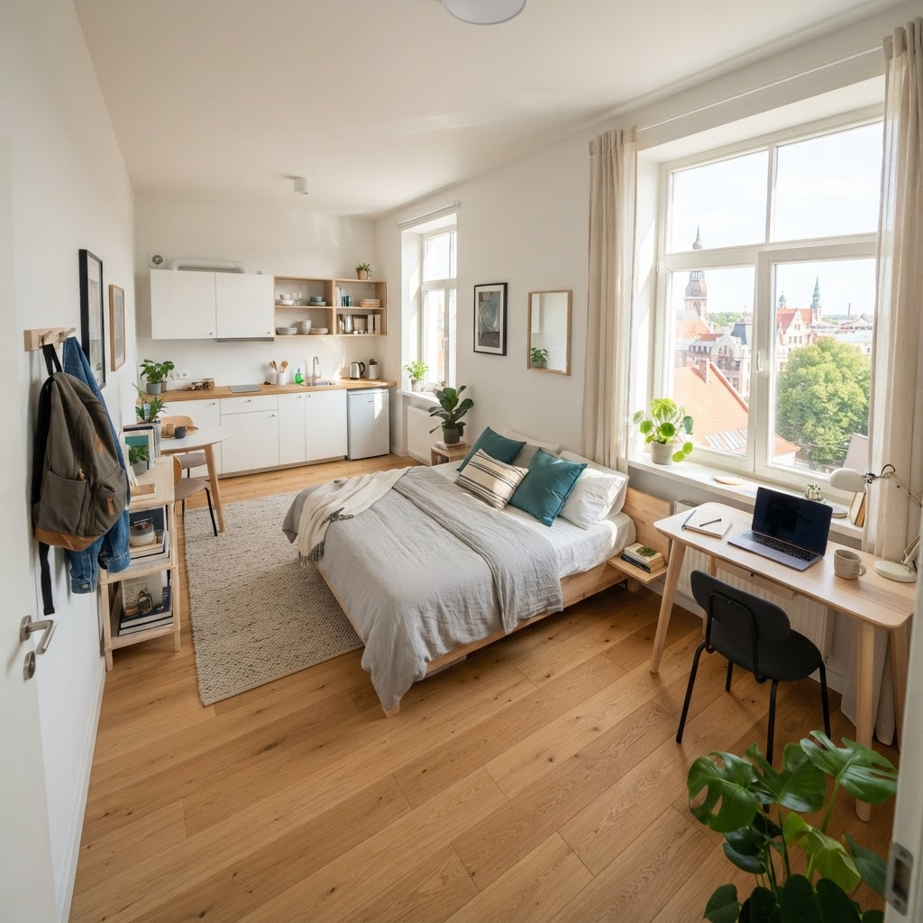 Sunny studio near the University of Latvia