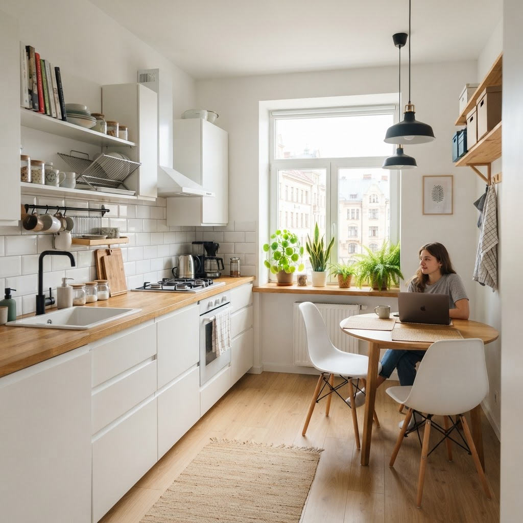 Modern shared flat with big kitchen