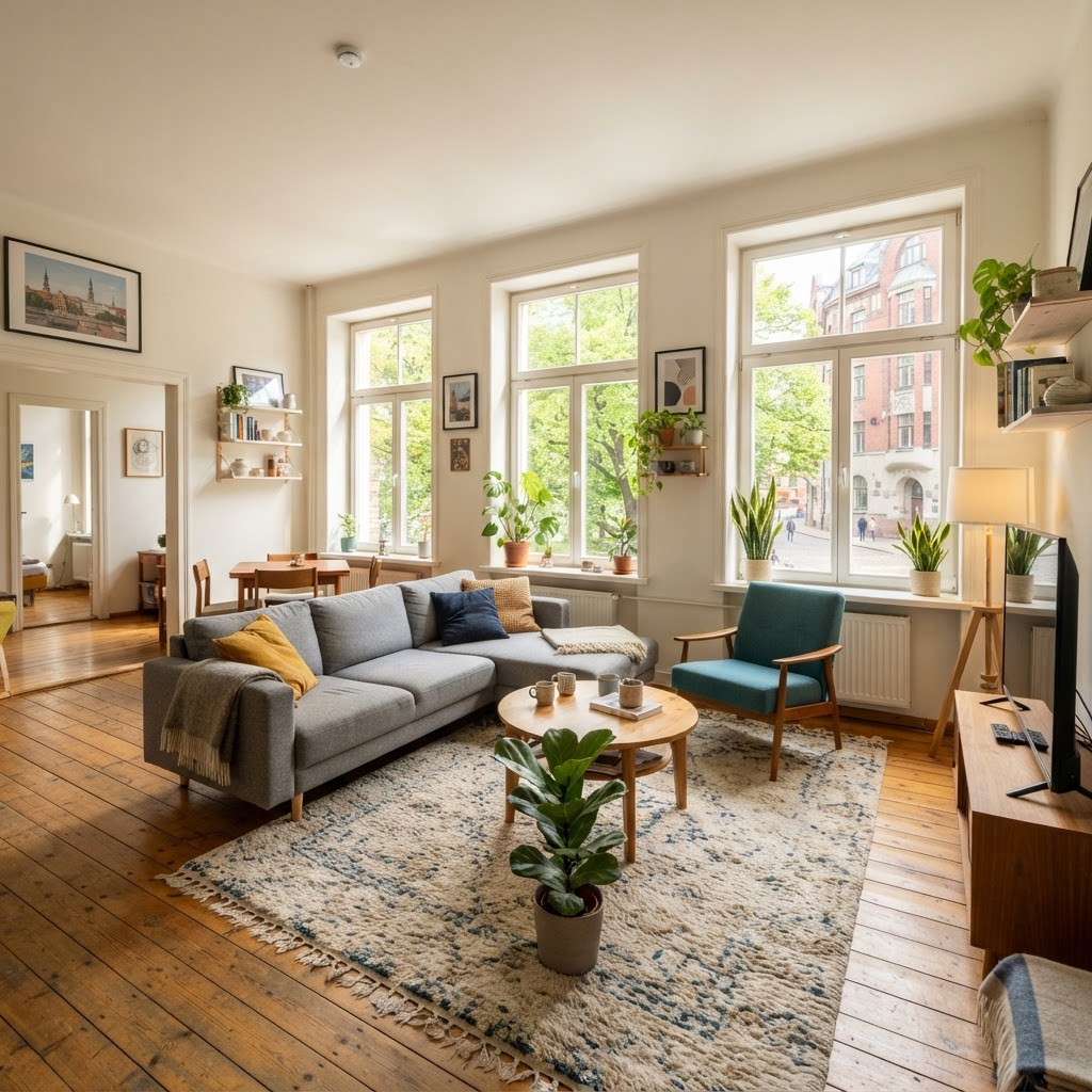 Bright two-room flat on a leafy street
